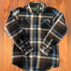 DIXXON Youth Black and Blue Plaid Flannel